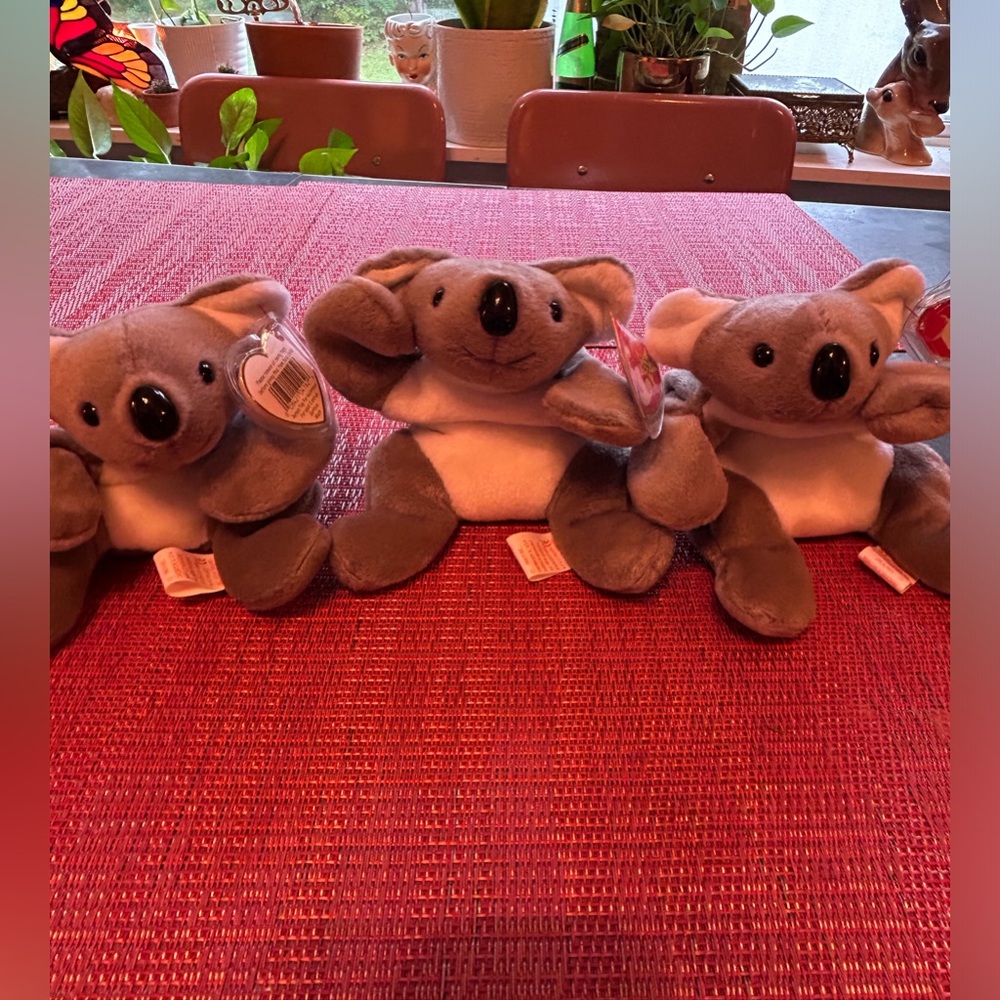 Vintage 1996 Mel the koala beanie baby set of 3 excellent condition
